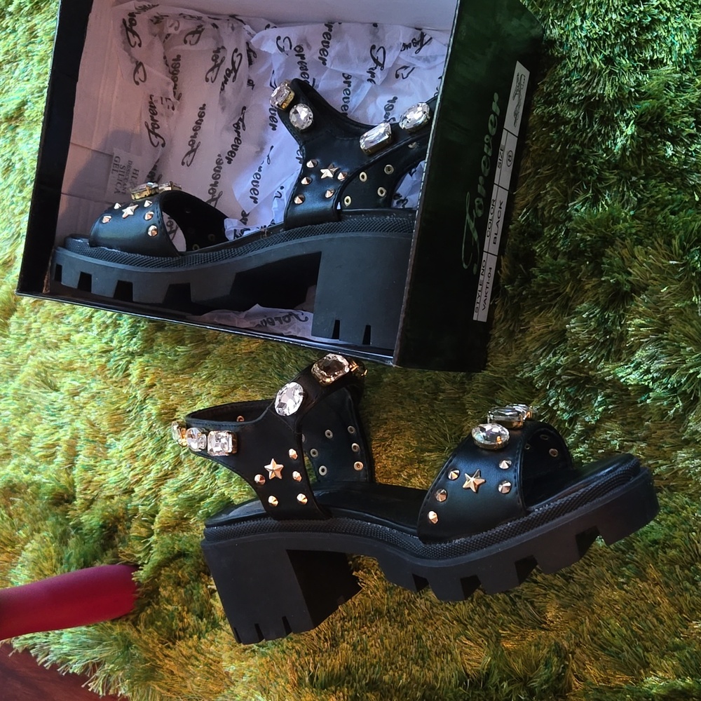 Black being sandals